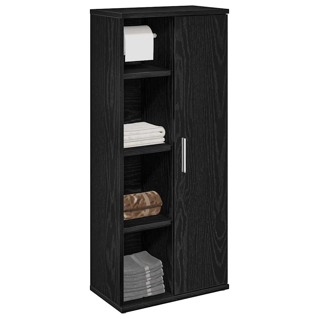 Ντουλάπι μπάνιου με θήκη για ρολά Μαύρο 39x22x90 cm - Pakobazaar