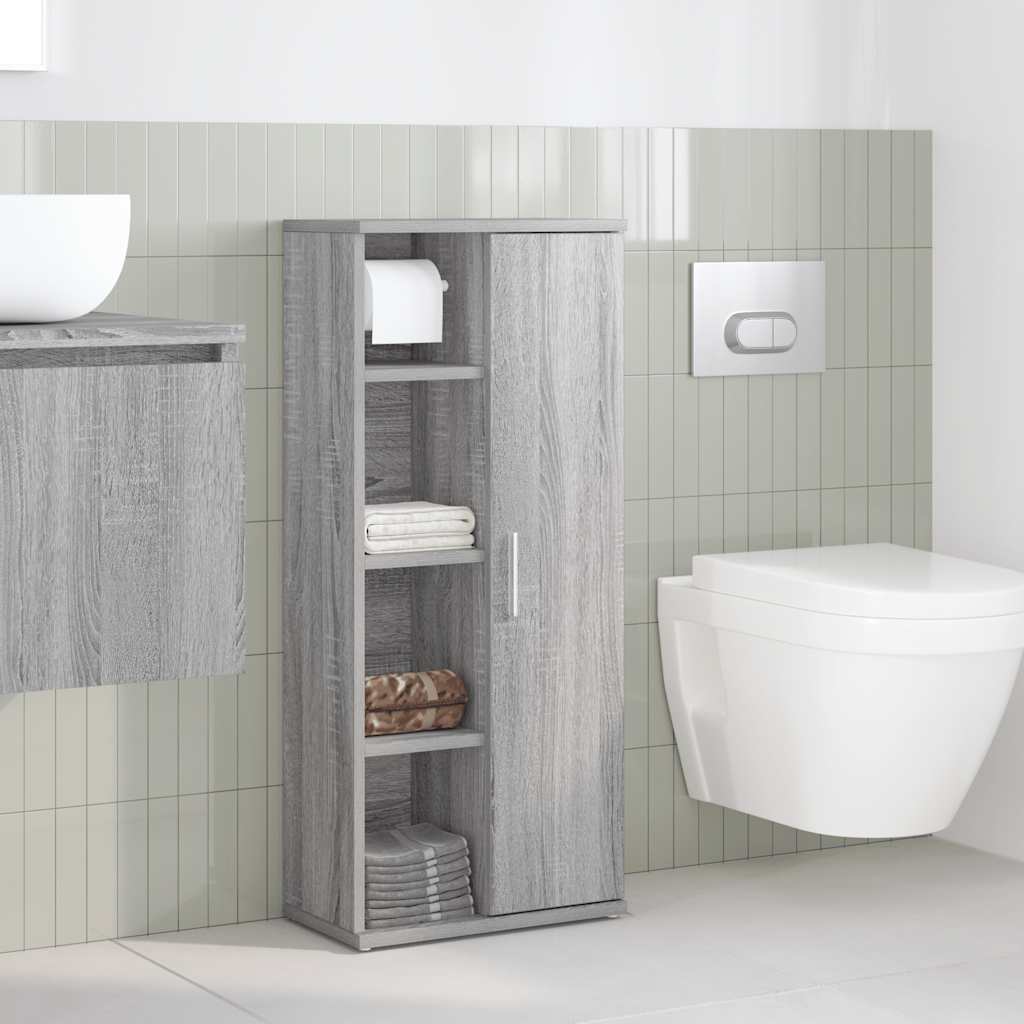 Ντουλάπι μπάνιου με θήκη για ρολό Γκρι Sonoma 39x22x90 εκ. - Pakobazaar