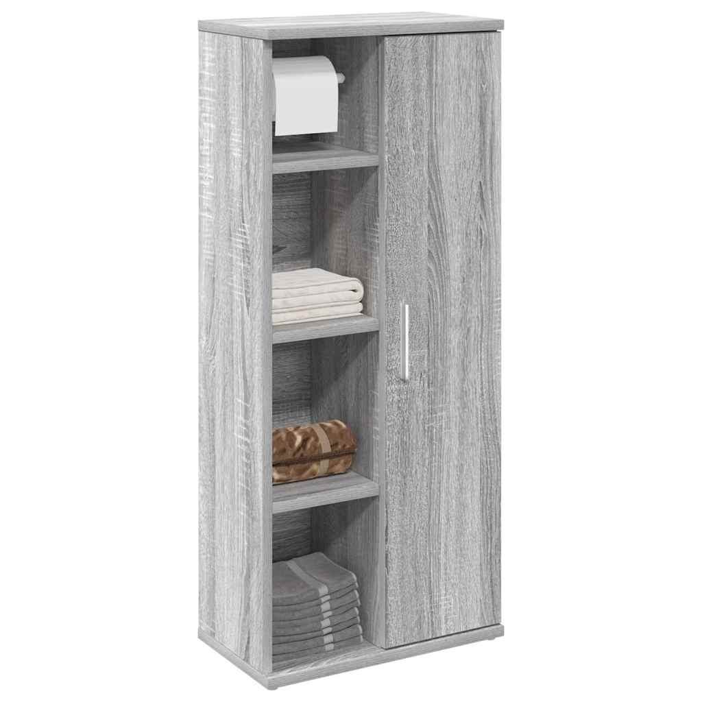 Ντουλάπι μπάνιου με θήκη για ρολό Γκρι Sonoma 39x22x90 εκ. - Pakobazaar