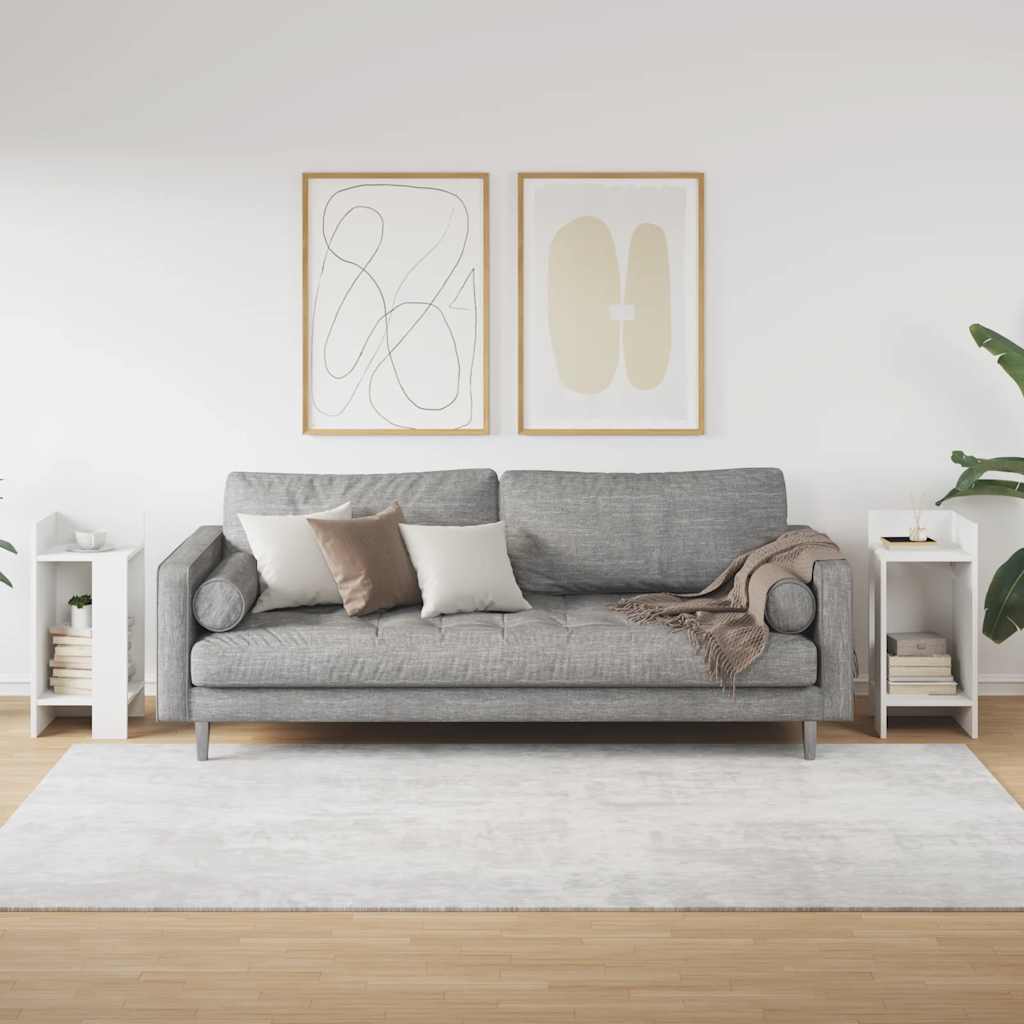 Πλαϊνά Τραπεζάκια 2 τμχ με ράφι Λευκό 25,5x27x60 cm