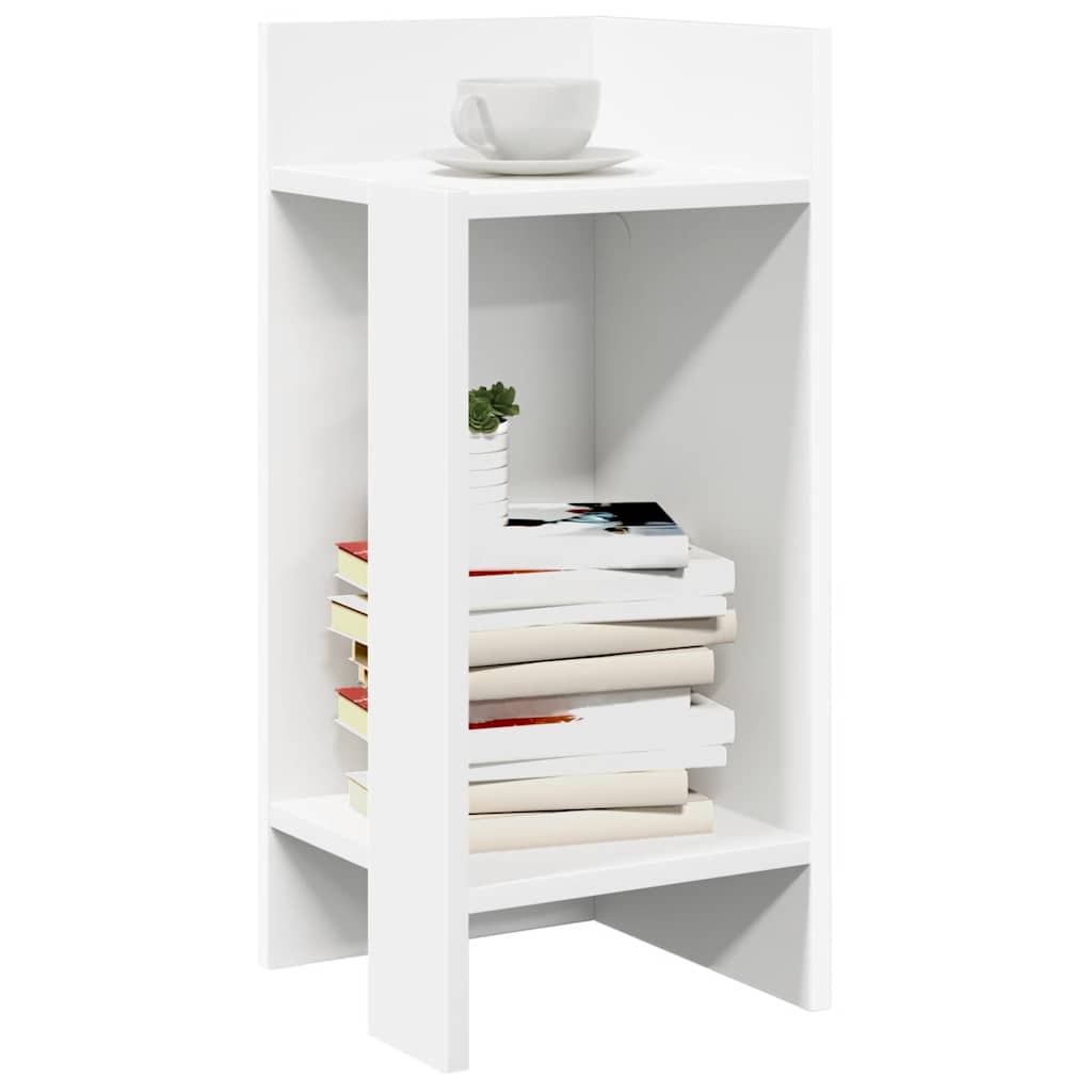 Πλαϊνά Τραπεζάκια 2 τμχ με ράφι Λευκό 25,5x27x60 cm