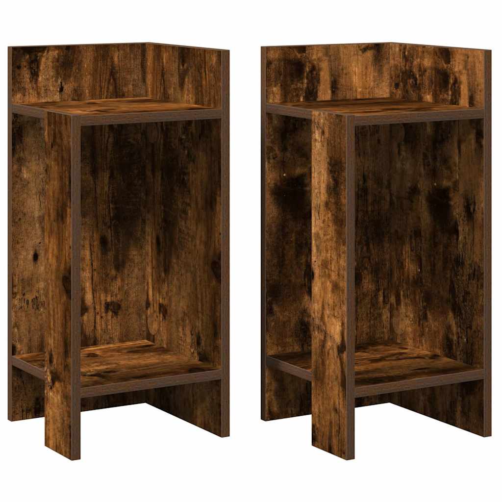 Τραπεζάκια 2 τεμ. με ράφι Καπνιστή Δρυς 25,5x27x60 εκ. - Pakobazaar