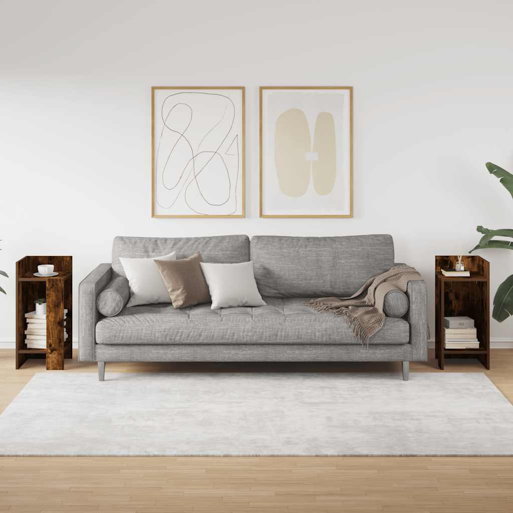 Τραπεζάκια 2 τεμ. με ράφι Καπνιστή Δρυς 25,5x27x60 εκ. - Pakobazaar