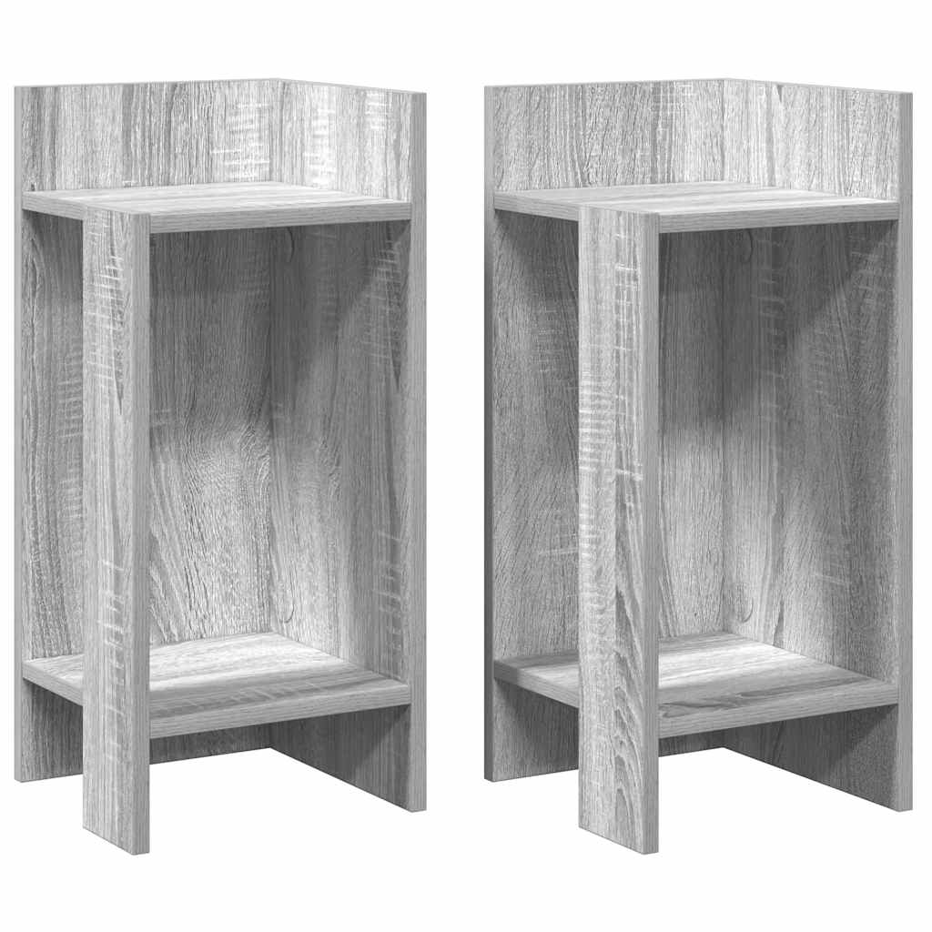 Τραπεζάκια 2 τεμ. με ράφι Γκρι Sonoma 25,5x27x60 εκ.