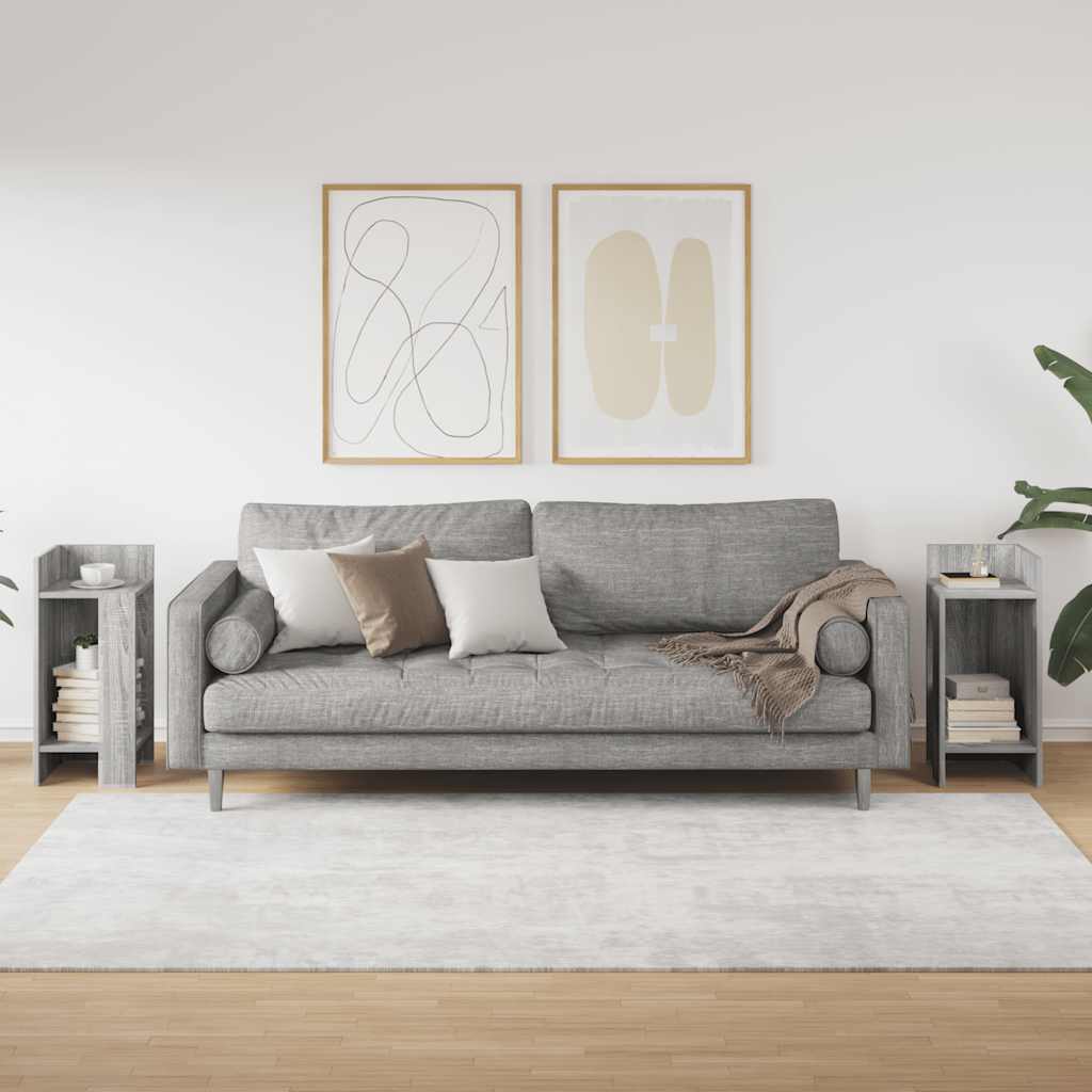Τραπεζάκια 2 τεμ. με ράφι Γκρι Sonoma 25,5x27x60 εκ.