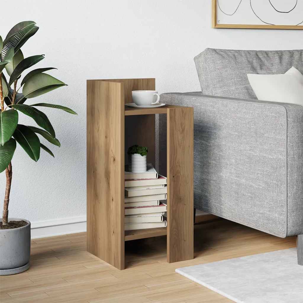 Τραπεζάκι με ράφι Αρτισιανή Δρυς 25,5x27x60 εκ. - Pakobazaar