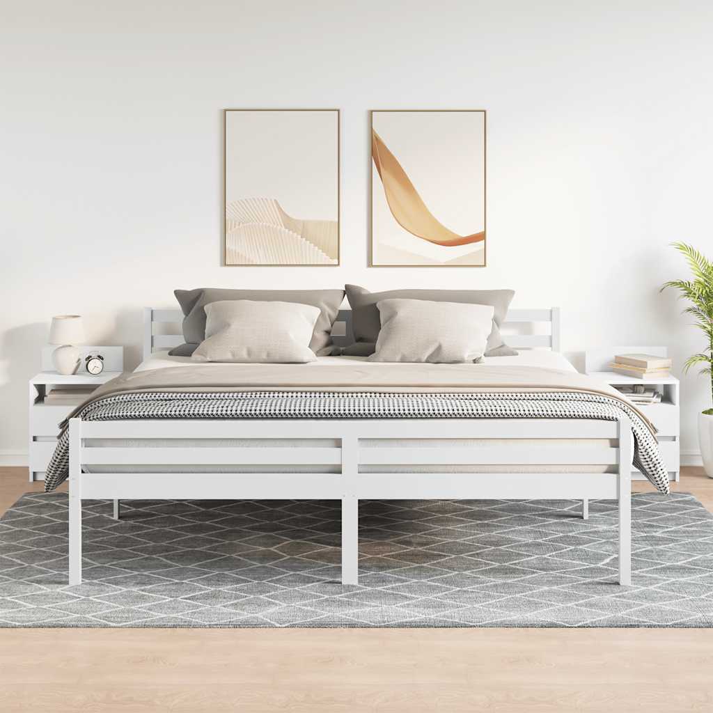 Κομοδίνα 2 τεμ. με 2 Συρτάρια Λευκά 40x33x60 εκ. - Pakobazaar