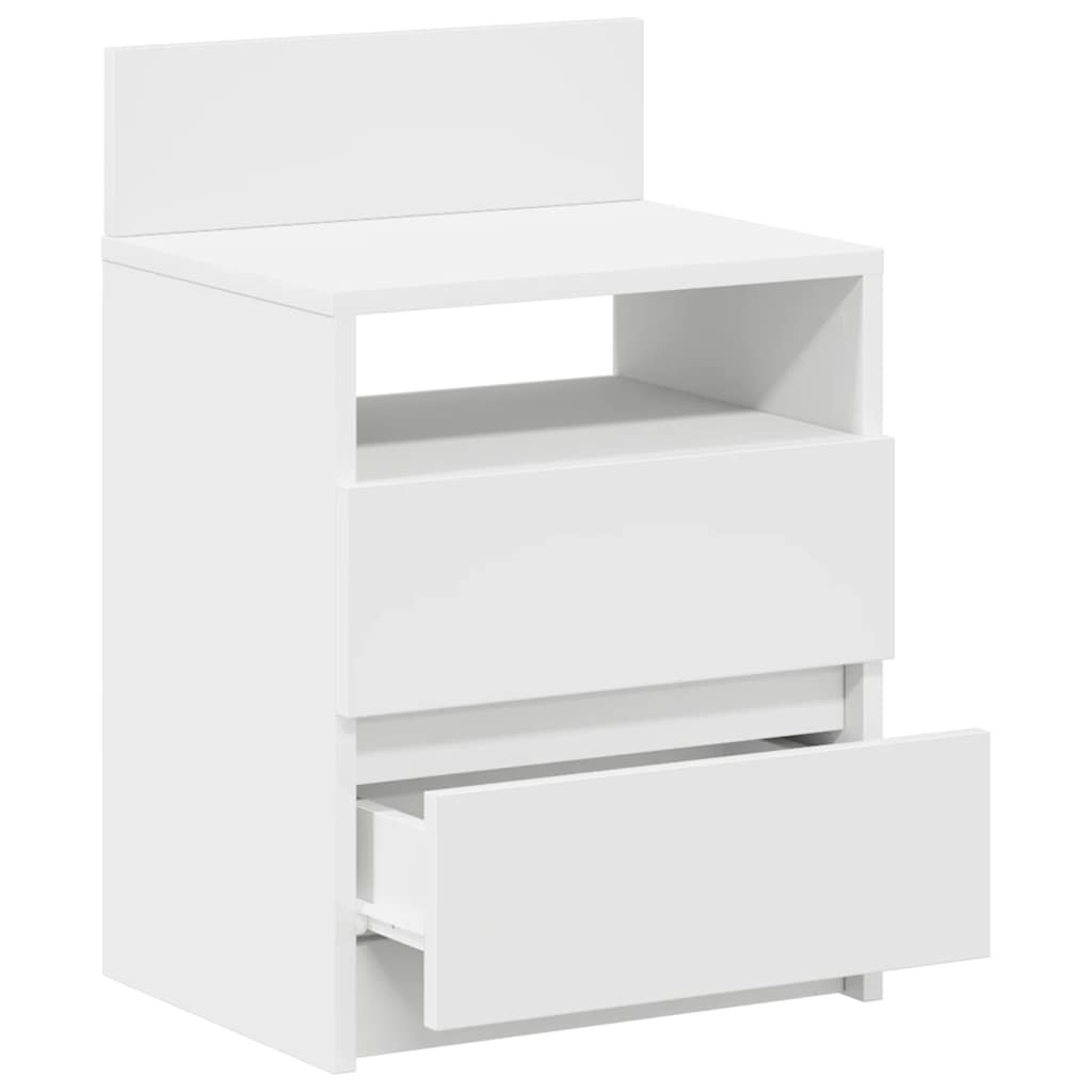 Κομοδίνα 2 τεμ. με 2 Συρτάρια Λευκά 40x33x60 εκ. - Pakobazaar