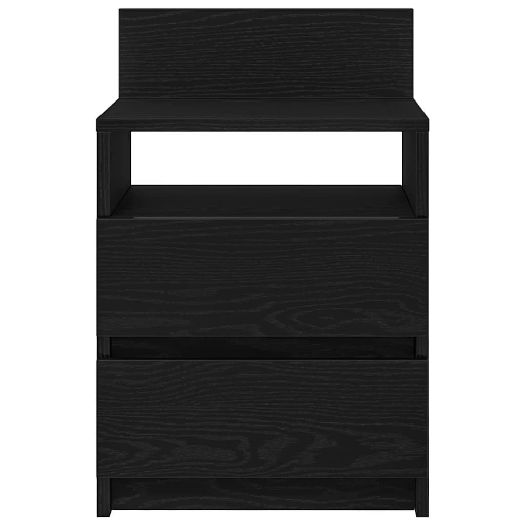 Κομοδίνο με 2 Συρτάρια Μαύρο 40x33x60 εκ. - Pakobazaar