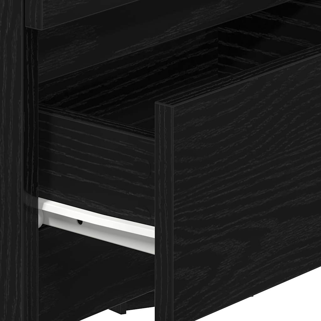 Κομοδίνο με 2 Συρτάρια Μαύρο 40x33x60 εκ. - Pakobazaar