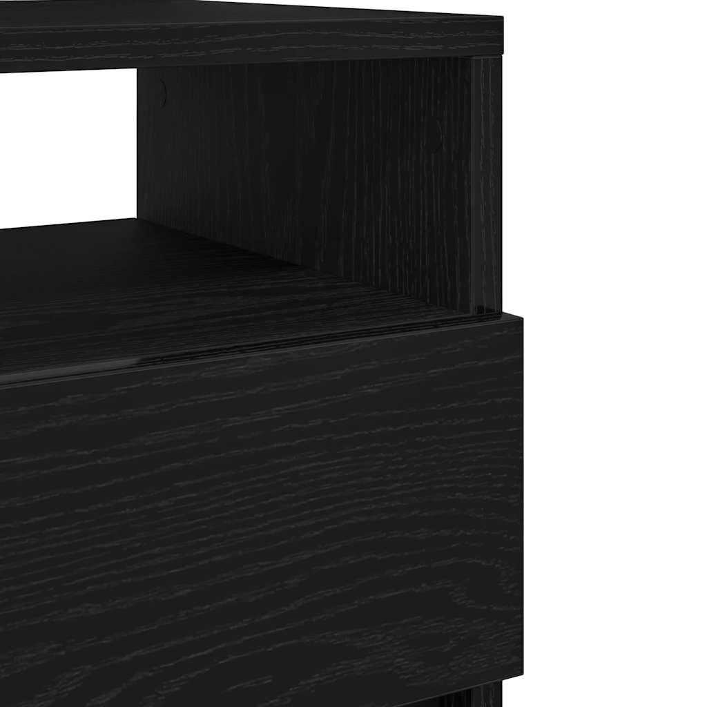 Κομοδίνο με 2 Συρτάρια Μαύρο 40x33x60 εκ. - Pakobazaar