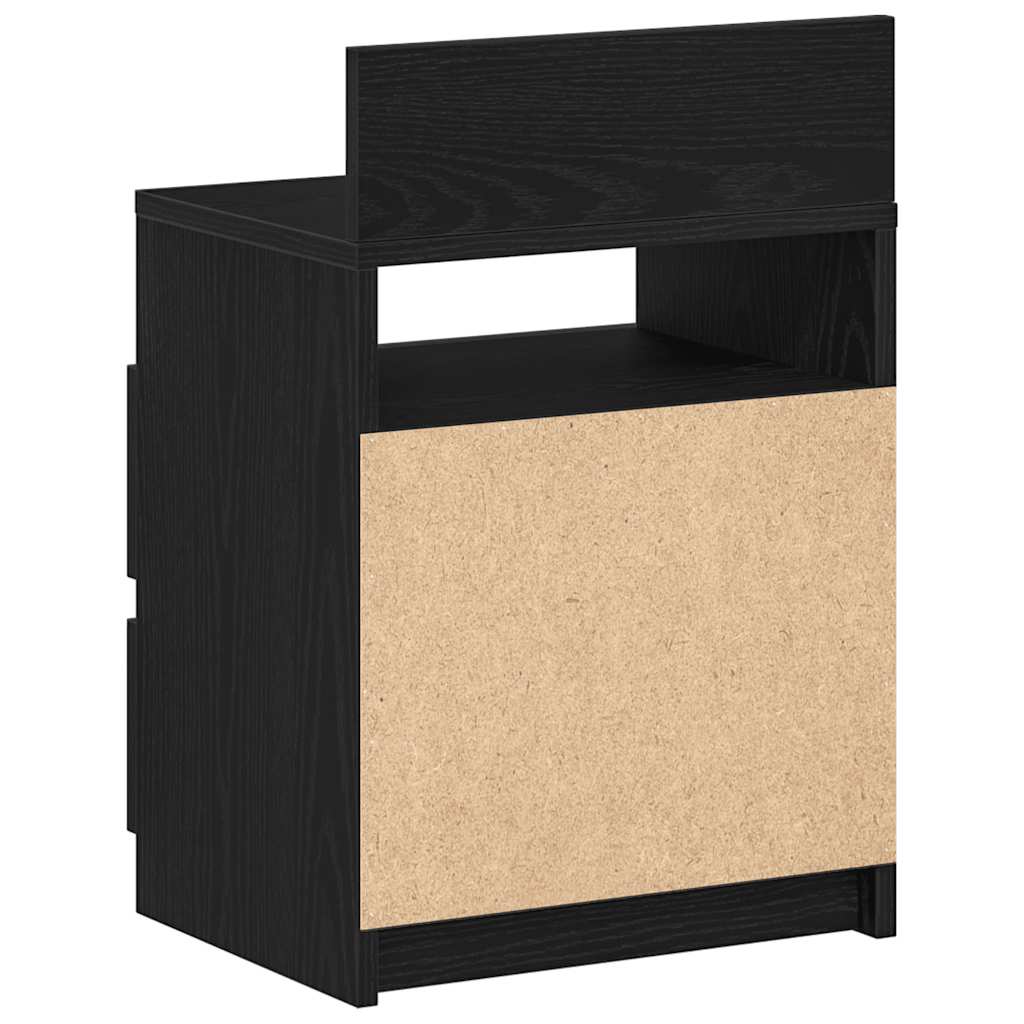 Κομοδίνα 2 τεμ. με 2 Συρτάρια Μαύρα 40x33x60 εκ. - Pakobazaar