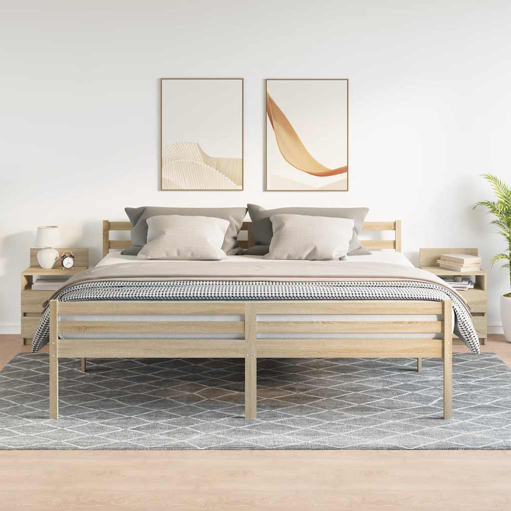Κομοδίνα 2 τεμ. με 2 Συρτάρια, Χρώμα Sonoma Δρυς 40x33x60 εκ. - Pakobazaar