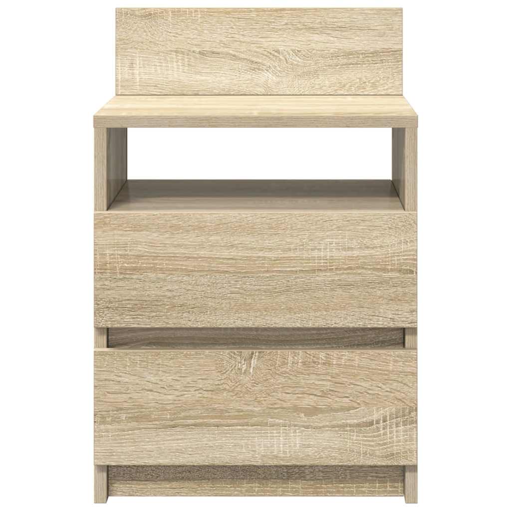 Κομοδίνα 2 τεμ. με 2 Συρτάρια, Χρώμα Sonoma Δρυς 40x33x60 εκ. - Pakobazaar