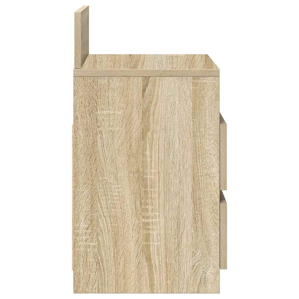 Κομοδίνα 2 τεμ. με 2 Συρτάρια, Χρώμα Sonoma Δρυς 40x33x60 εκ. - Pakobazaar