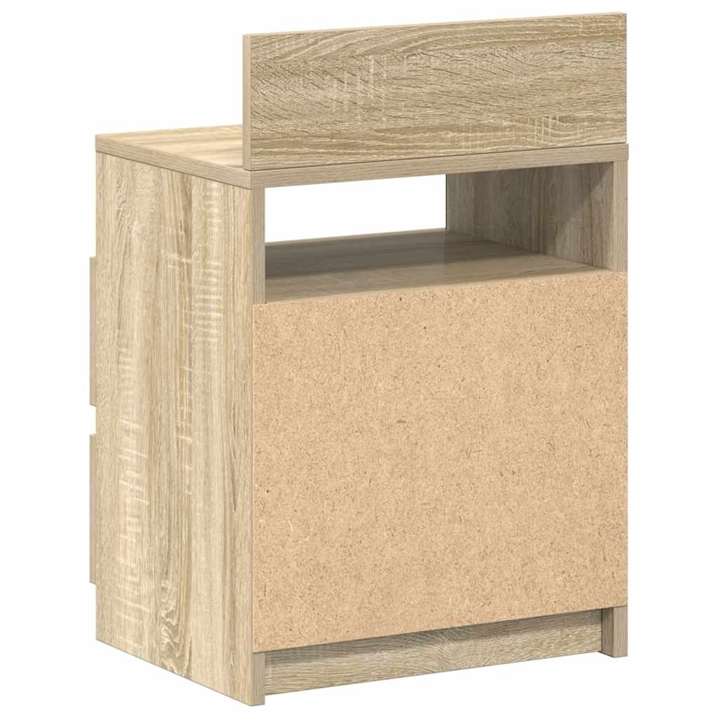 Κομοδίνα 2 τεμ. με 2 Συρτάρια, Χρώμα Sonoma Δρυς 40x33x60 εκ. - Pakobazaar