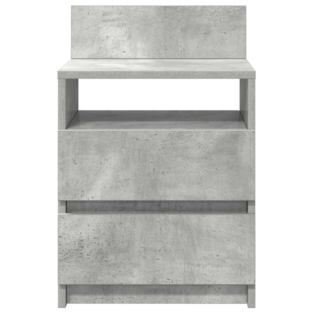 Κομοδίνο με 2 Συρτάρια Γκρι Σκυρόδεμα 40x33x60 εκ. - Pakobazaar