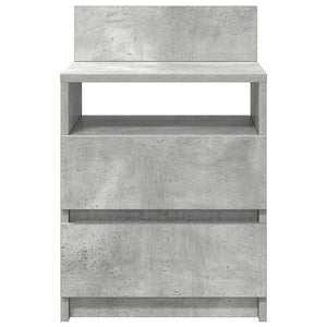Κομοδίνο με 2 Συρτάρια Γκρι Σκυρόδεμα 40x33x60 εκ. - Pakobazaar