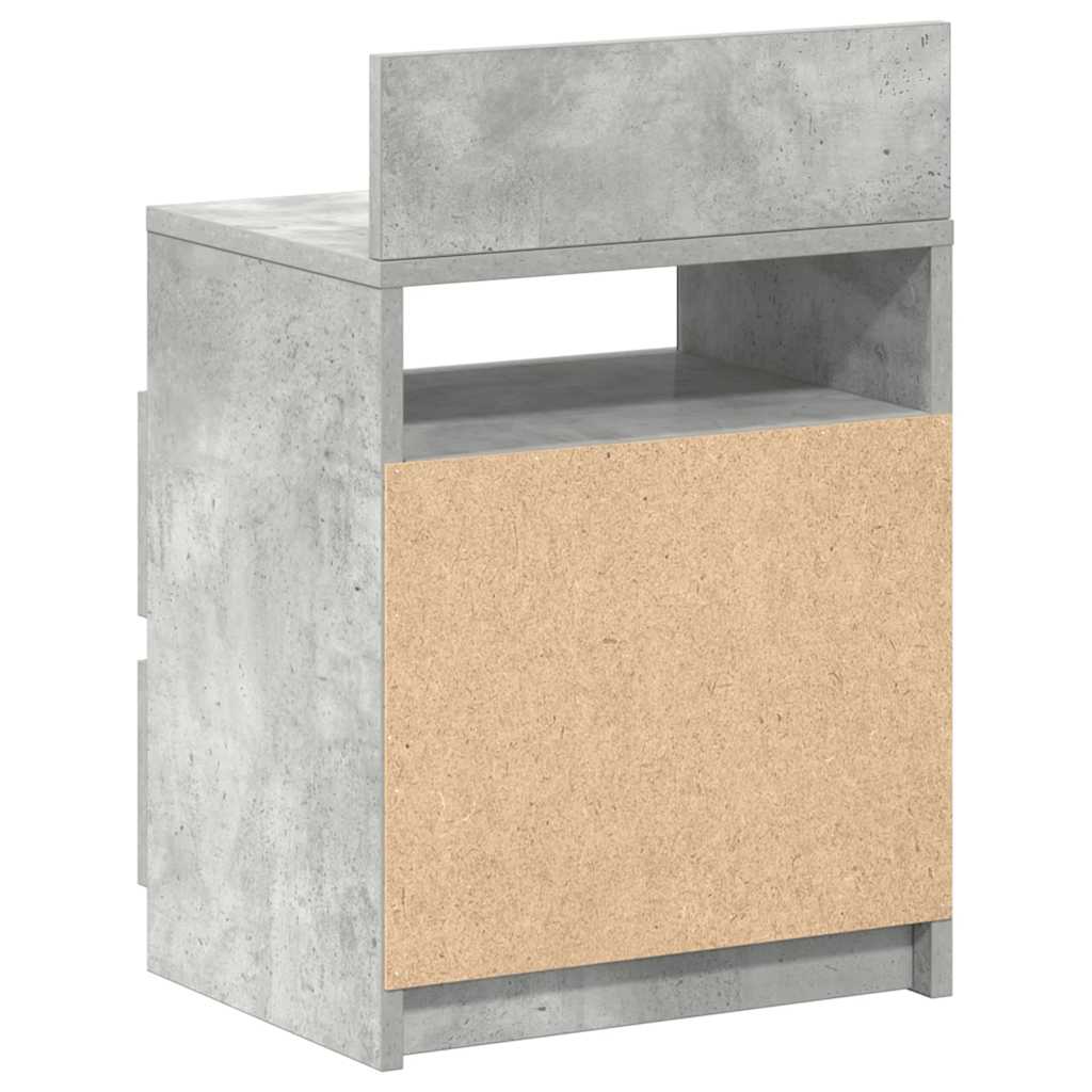 Κομοδίνο με 2 Συρτάρια Γκρι Σκυρόδεμα 40x33x60 εκ. - Pakobazaar