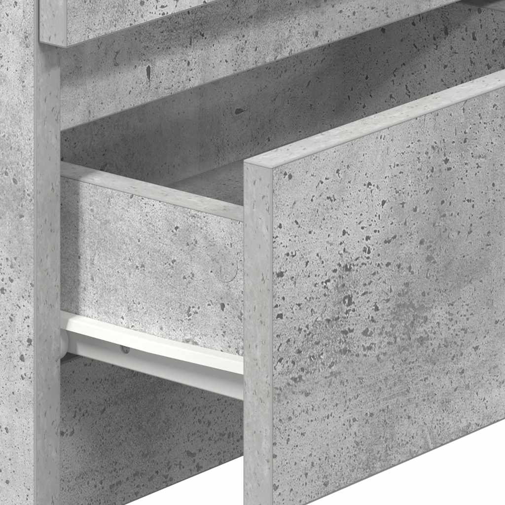Κομοδίνο με 2 Συρτάρια Γκρι Σκυρόδεμα 40x33x60 εκ. - Pakobazaar