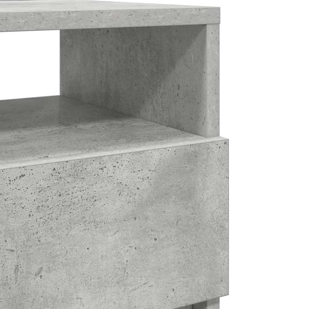 Κομοδίνο με 2 Συρτάρια Γκρι Σκυρόδεμα 40x33x60 εκ. - Pakobazaar