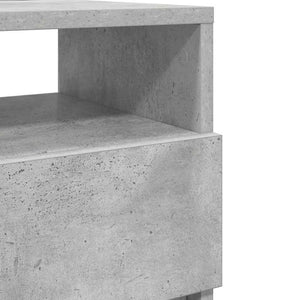 Κομοδίνα 2 τεμ. με 2 Συρτάρια, Γκρι Σκυρόδεμα 40x33x60 εκ. - Pakobazaar