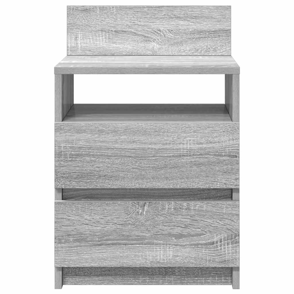 Κομοδίνα 2 τεμ. με 2 Συρτάρια Γκρι Sonoma 40x33x60 εκ. - Pakobazaar
