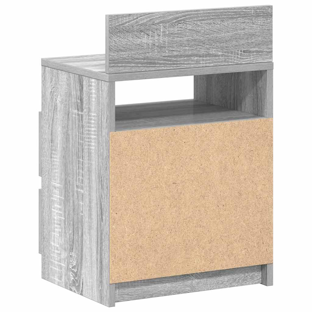 Κομοδίνα 2 τεμ. με 2 Συρτάρια Γκρι Sonoma 40x33x60 εκ. - Pakobazaar