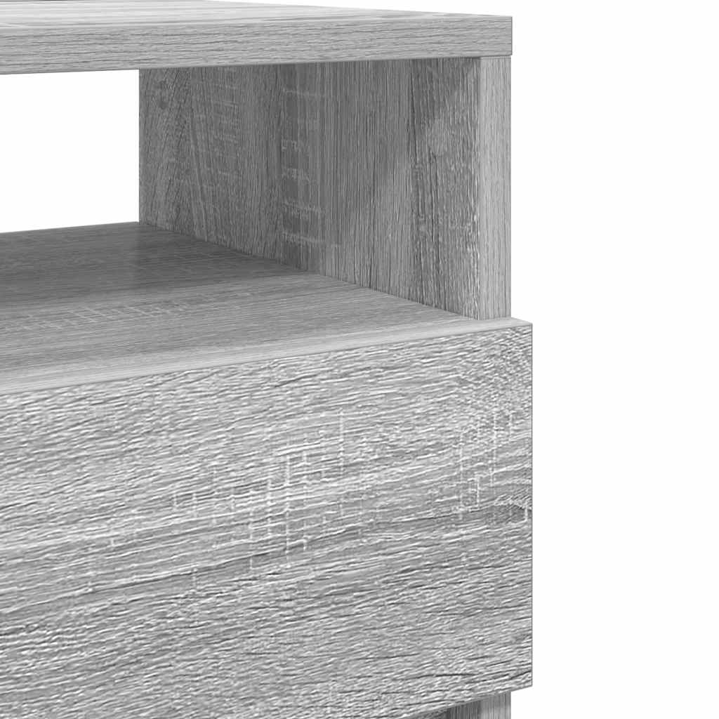 Κομοδίνα 2 τεμ. με 2 Συρτάρια Γκρι Sonoma 40x33x60 εκ. - Pakobazaar
