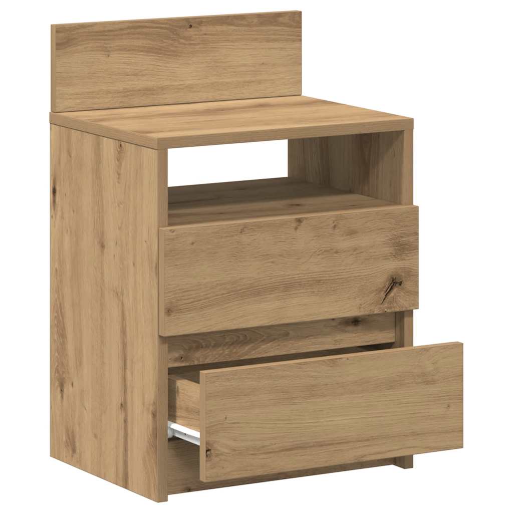 Κομοδίνο με 2 συρτάρια Αρτισιανή Δρυς 40x33x60 εκ.