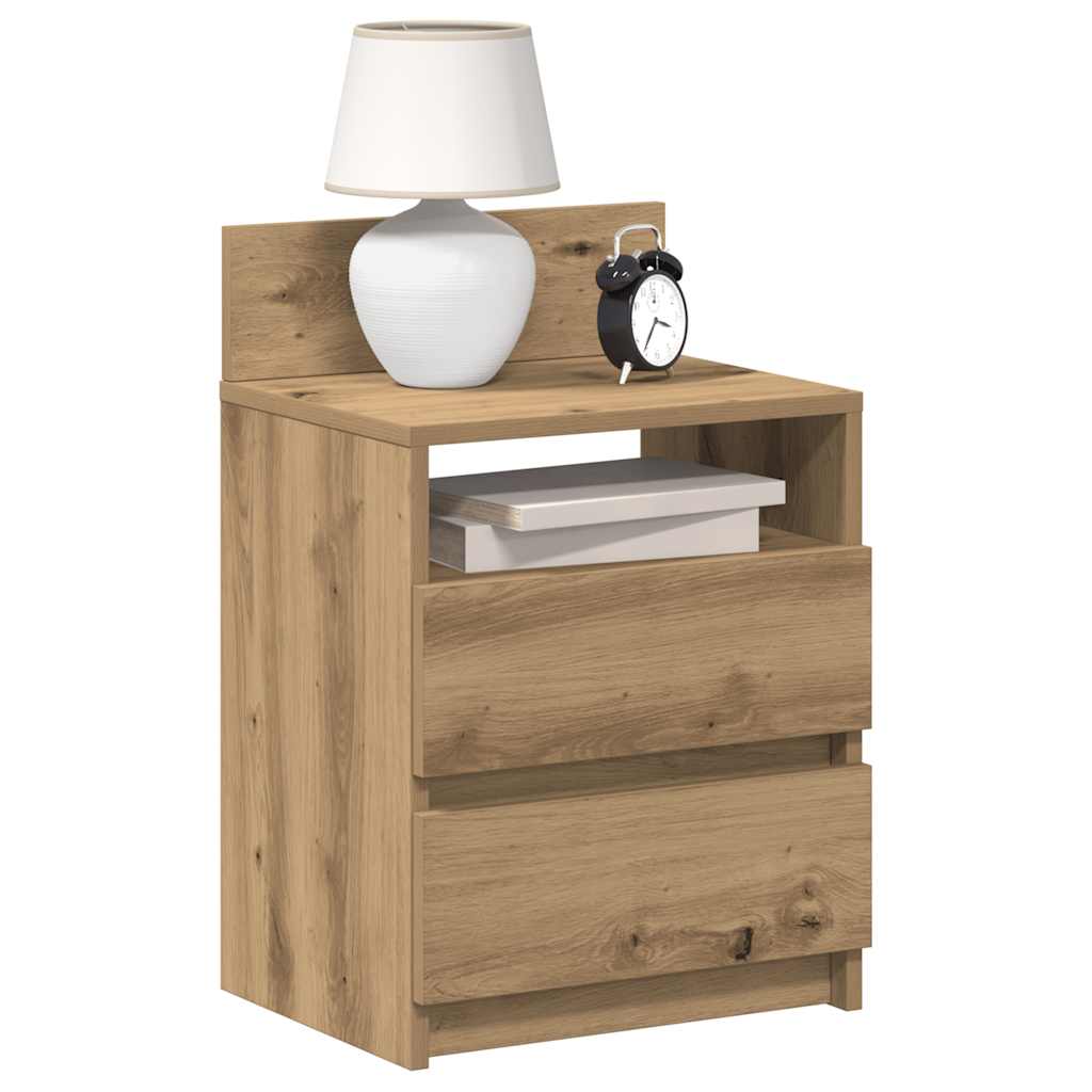 Κομοδίνο με 2 συρτάρια Αρτισιανή Δρυς 40x33x60 εκ.