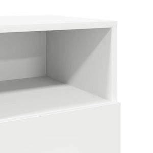 Κομοδίνα 2 τμχ με 2 συρτάρια Λευκό 36x36x68 cm - Pakobazaar