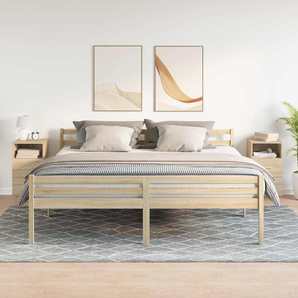 Κομοδίνα 2 τεμάχια με 2 συρτάρια Sonoma Δρυς 36x36x68 εκ. - Pakobazaar