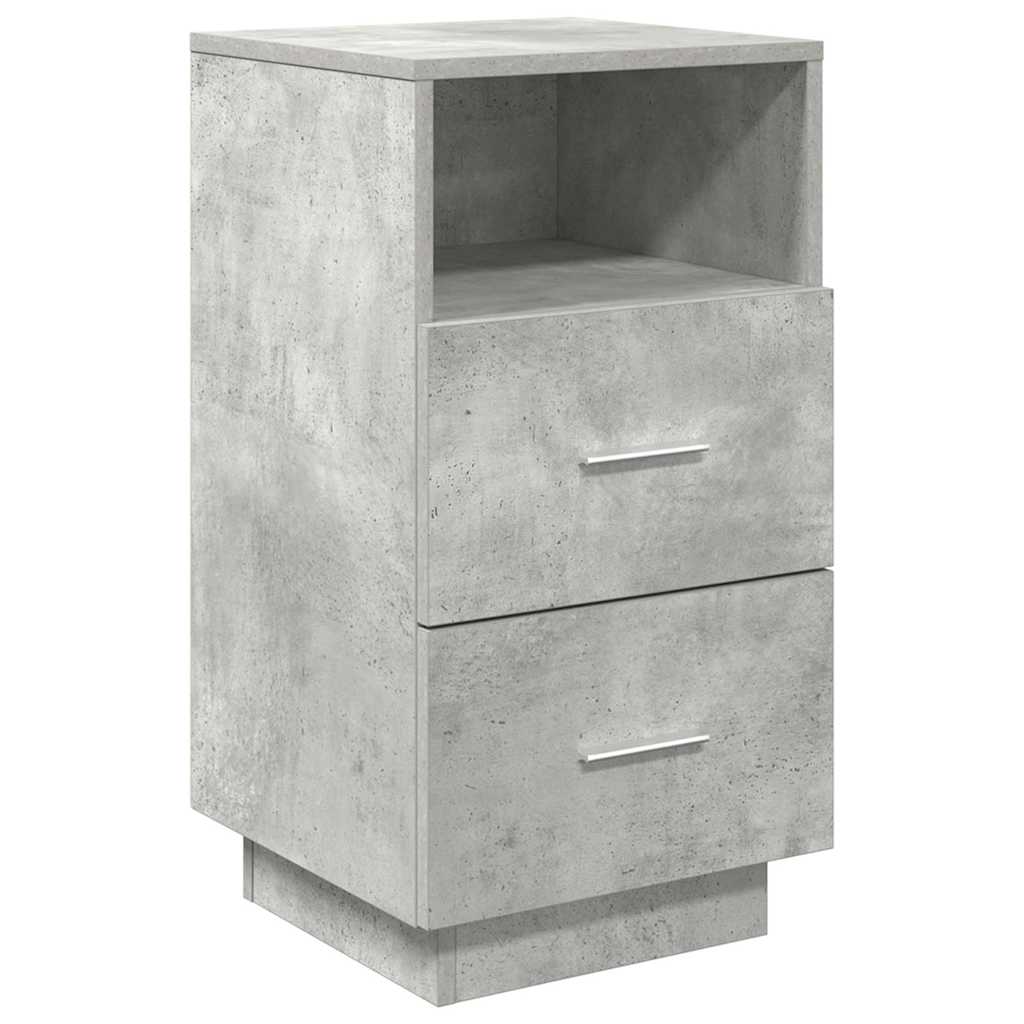 Κομοδίνο με 2 συρτάρια Γκρι Σκυροδέματος 36x36x68 εκ. - Pakobazaar