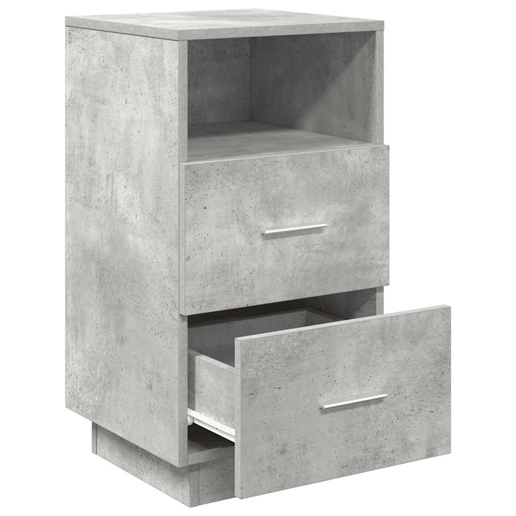 Κομοδίνο με 2 συρτάρια Γκρι Σκυροδέματος 36x36x68 εκ. - Pakobazaar