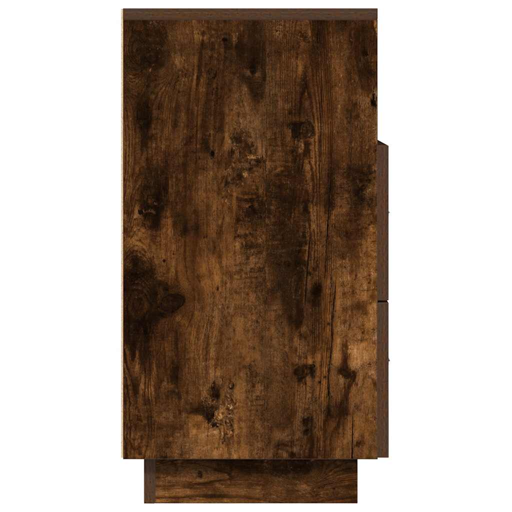 Κομοδίνο με 2 συρτάρια Καπνιστή Δρυς 36x36x68 εκ.