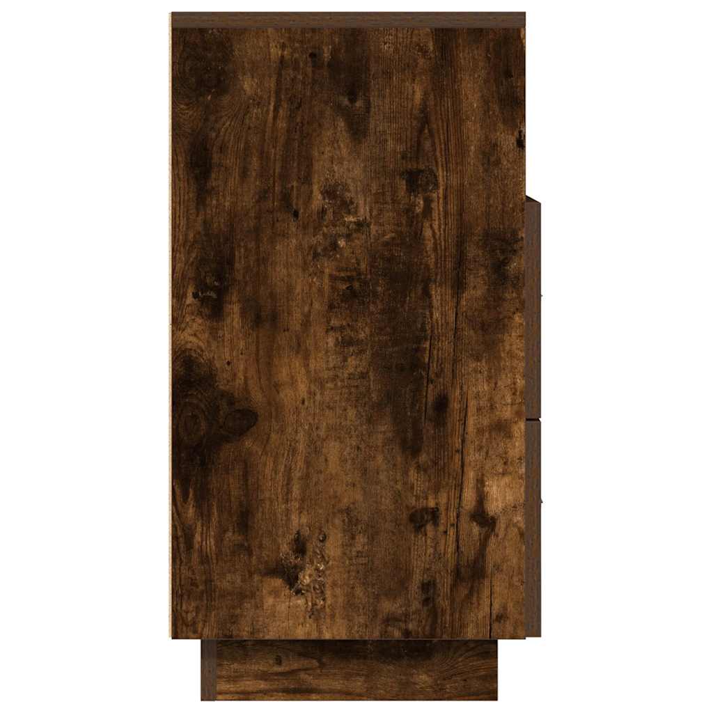 Κομοδίνα 2 τμχ με 2 συρτάρια Καπνιστή Δρυς 36x36x68 εκ. - Pakobazaar