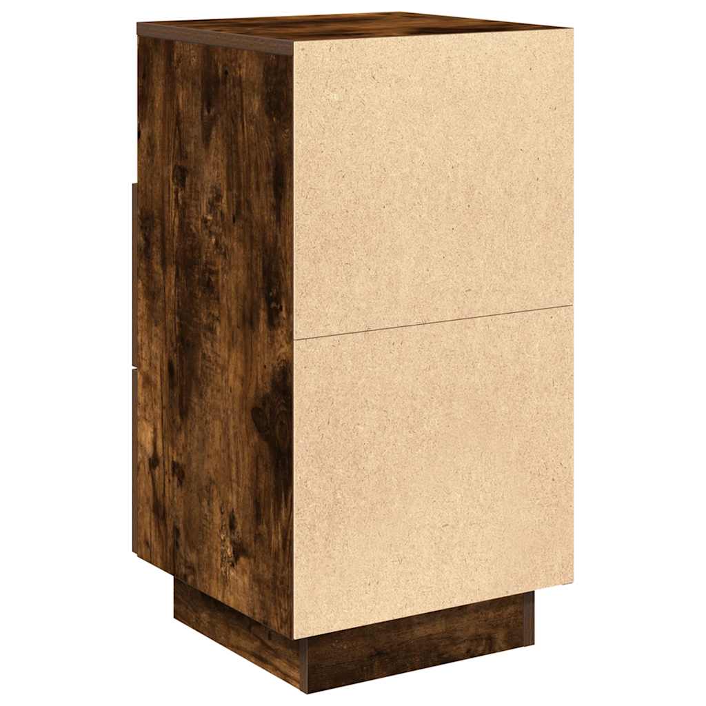 Κομοδίνα 2 τμχ με 2 συρτάρια Καπνιστή Δρυς 36x36x68 εκ. - Pakobazaar