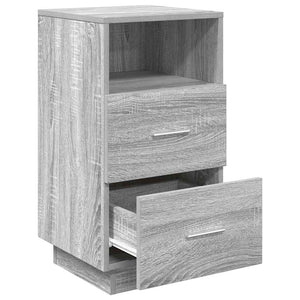 Κομοδίνο με 2 συρτάρια Γκρι Sonoma 36x36x68 εκ.