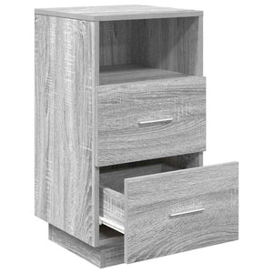 Κομοδίνα 2 τμχ με 2 συρτάρια Γκρι Sonoma 36x36x68 εκ.