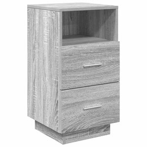 Κομοδίνα 2 τμχ με 2 συρτάρια Γκρι Sonoma 36x36x68 εκ.