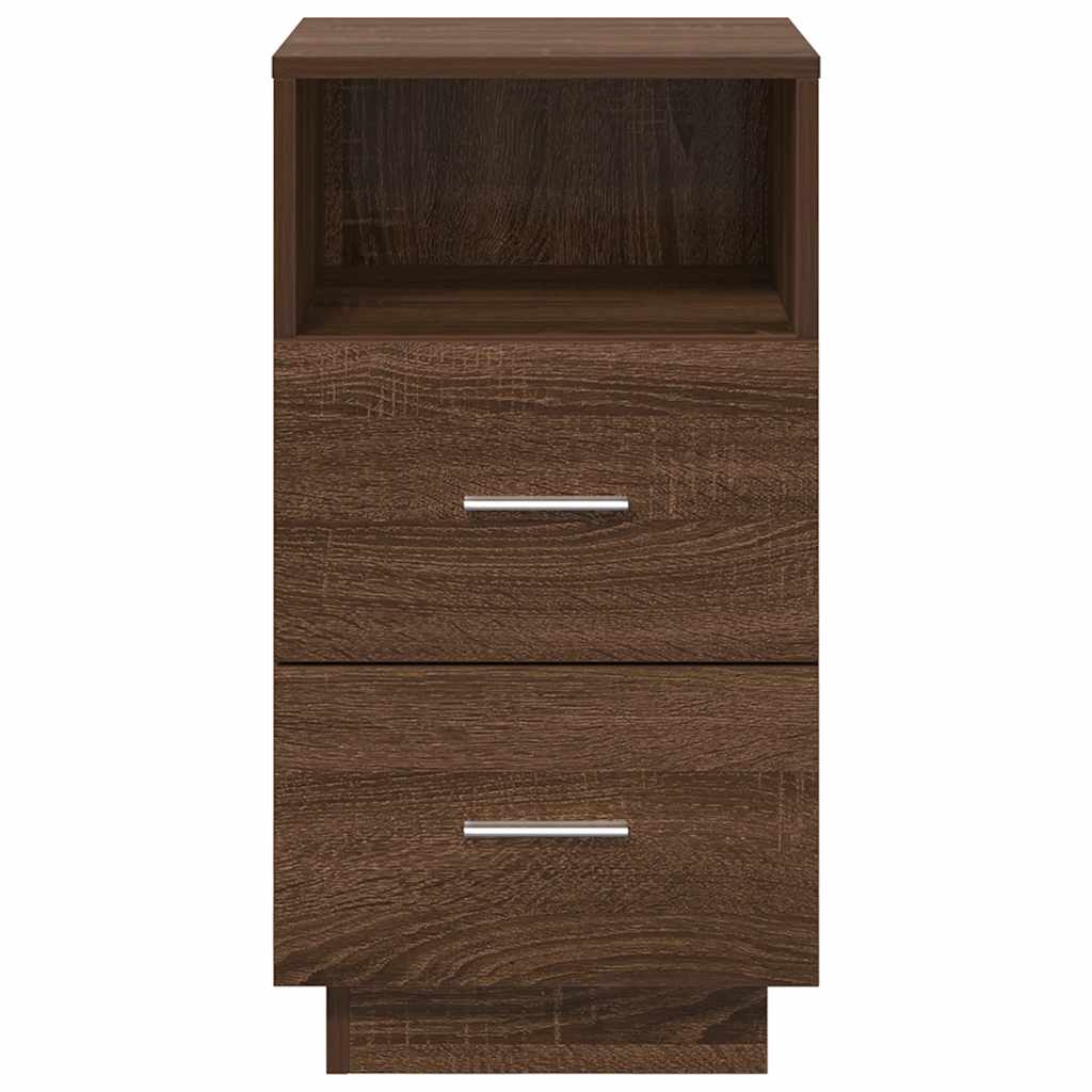 Κομοδίνο με 2 συρτάρια Καφέ Δρυς 36x36x68 εκ.