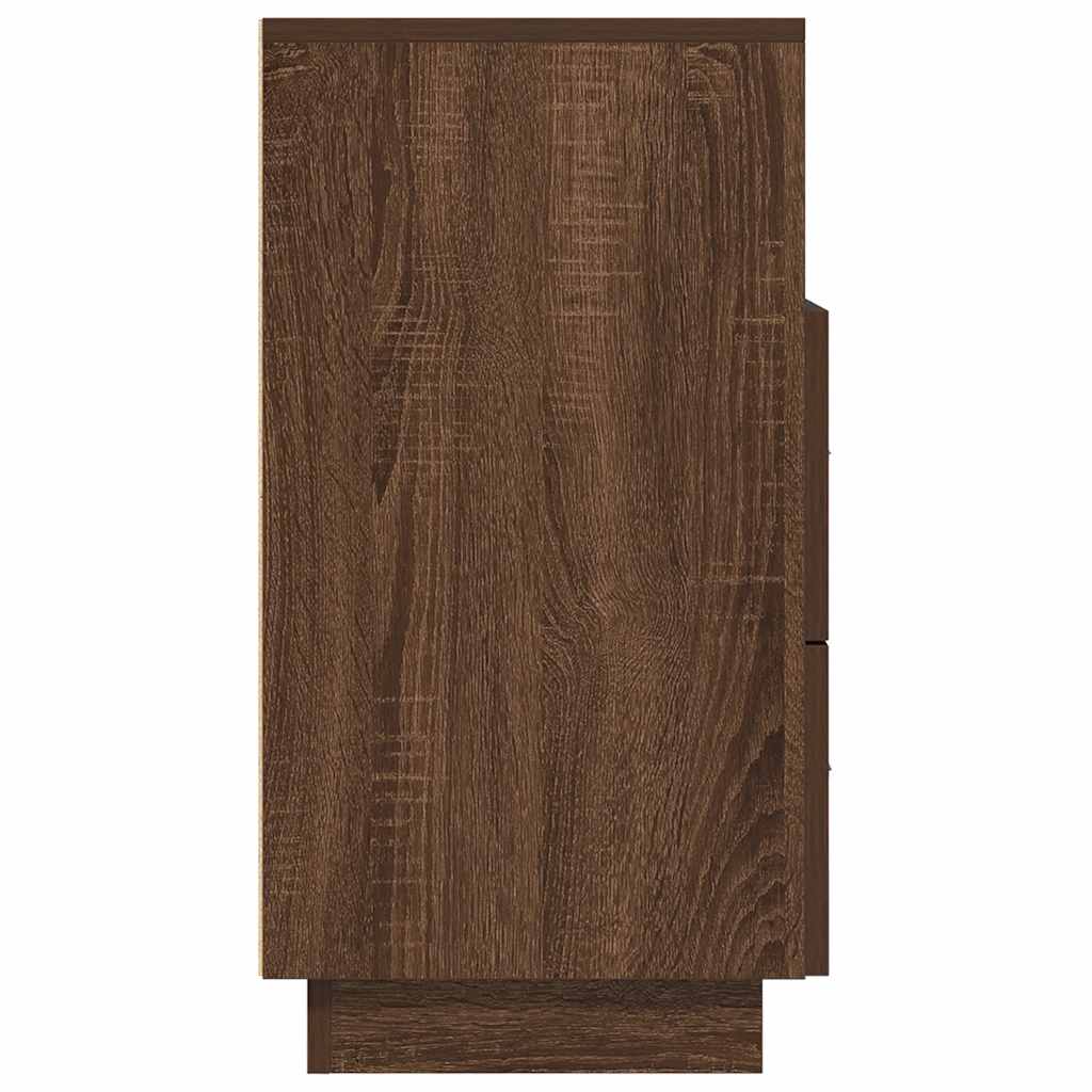 Κομοδίνο με 2 συρτάρια Καφέ Δρυς 36x36x68 εκ.