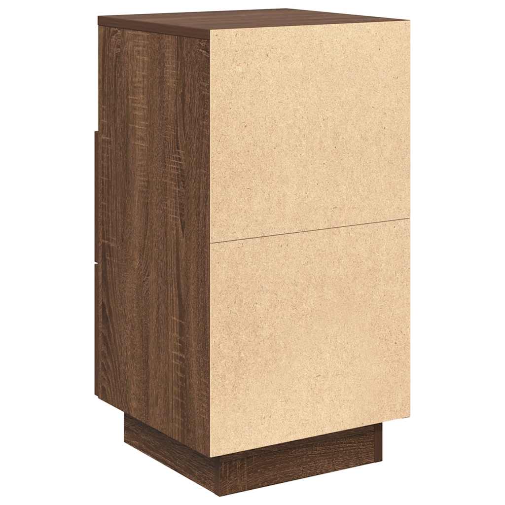Κομοδίνο με 2 συρτάρια Καφέ Δρυς 36x36x68 εκ.
