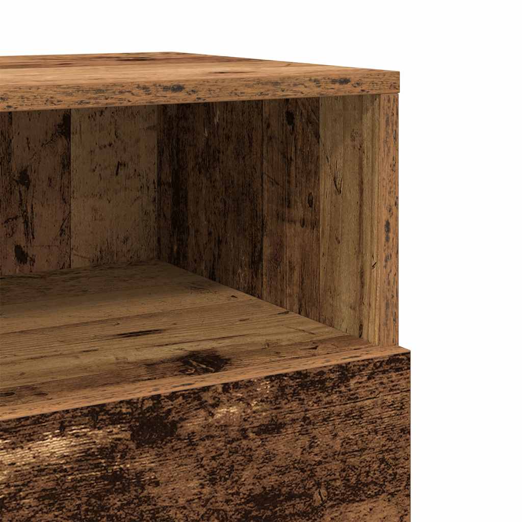 Κομοδίνο με 2 συρτάρια Όψη Παλαιού Ξύλου 36x36x68 εκ.