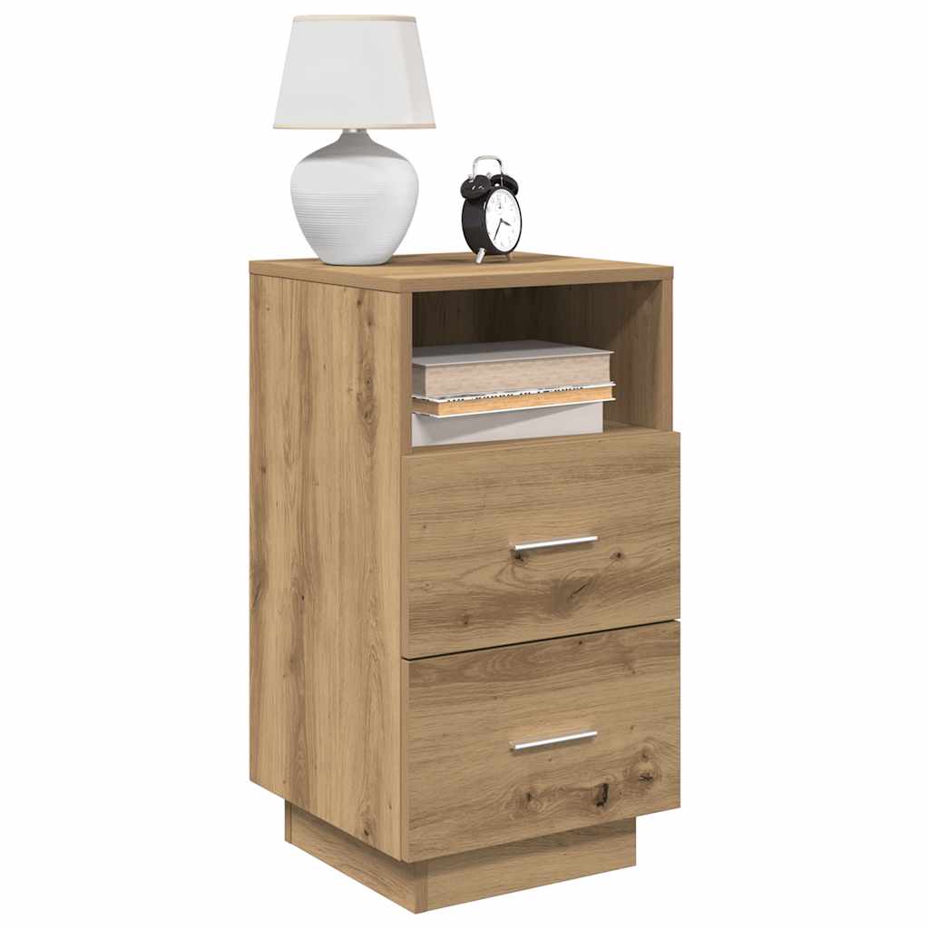 Κομοδίνο με 2 συρτάρια Αρτισιανή Δρυς 36x36x68 εκ.