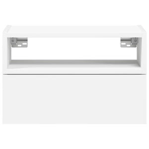 Κομοδίνο Επιτοίχιο Λευκά 45x26x28,5 εκ. - Pakobazaar