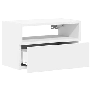 Κομοδίνο Επιτοίχιο Λευκά 45x26x28,5 εκ. - Pakobazaar