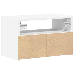 Κομοδίνο Επιτοίχιο Λευκά 45x26x28,5 εκ. - Pakobazaar