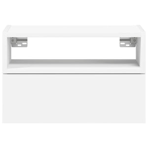Κομοδίνα Επιτοίχια 2 τεμ. Λευκά 45x26x28,5 εκ. - Pakobazaar